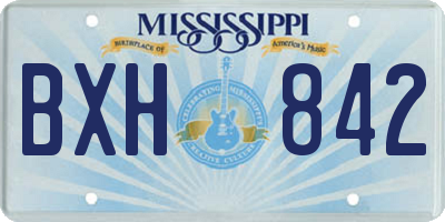 MS license plate BXH842