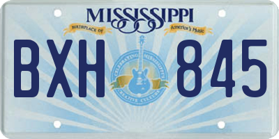 MS license plate BXH845