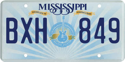 MS license plate BXH849