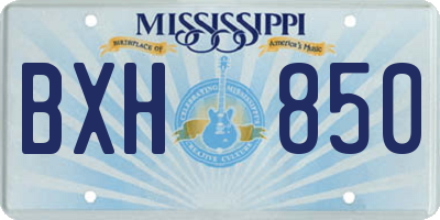 MS license plate BXH850