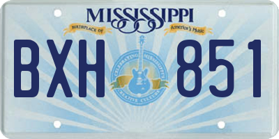 MS license plate BXH851