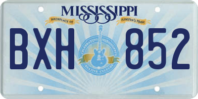 MS license plate BXH852