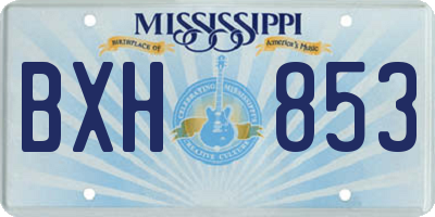 MS license plate BXH853