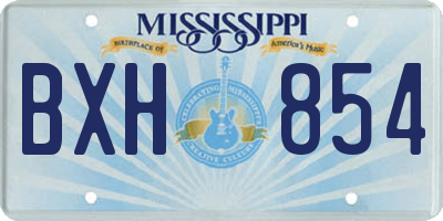 MS license plate BXH854