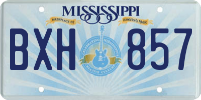 MS license plate BXH857