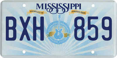 MS license plate BXH859