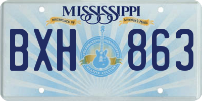MS license plate BXH863