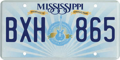 MS license plate BXH865