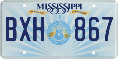 MS license plate BXH867