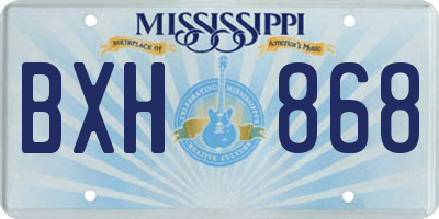 MS license plate BXH868