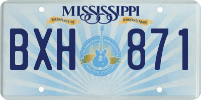 MS license plate BXH871