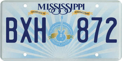 MS license plate BXH872
