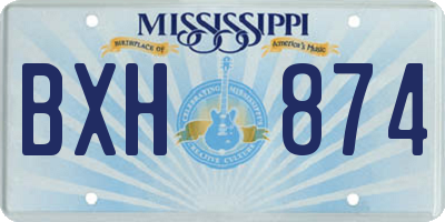 MS license plate BXH874