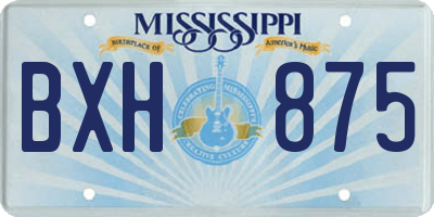MS license plate BXH875