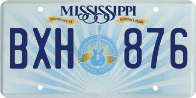 MS license plate BXH876