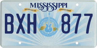MS license plate BXH877