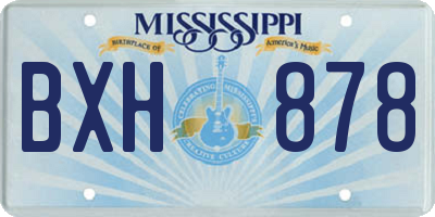 MS license plate BXH878