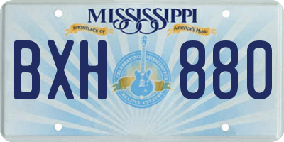 MS license plate BXH880