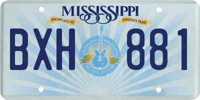 MS license plate BXH881