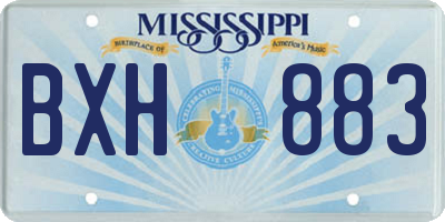 MS license plate BXH883