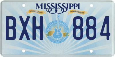 MS license plate BXH884