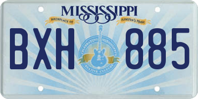 MS license plate BXH885