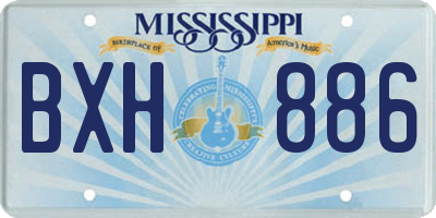 MS license plate BXH886