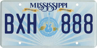 MS license plate BXH888