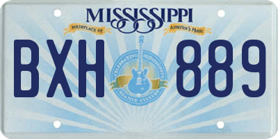 MS license plate BXH889