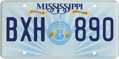 MS license plate BXH890