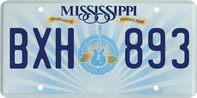 MS license plate BXH893