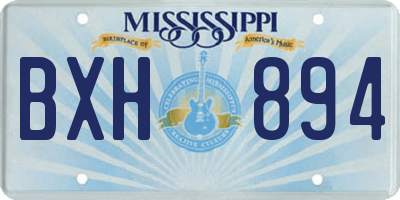 MS license plate BXH894