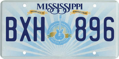 MS license plate BXH896