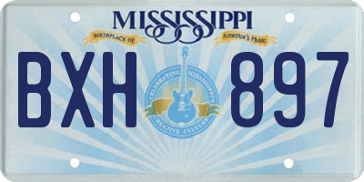 MS license plate BXH897