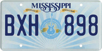 MS license plate BXH898