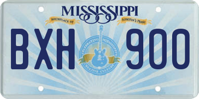 MS license plate BXH900
