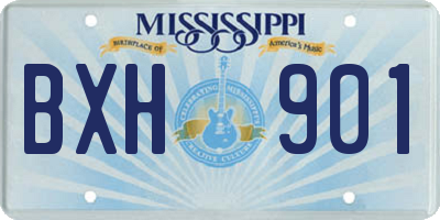 MS license plate BXH901