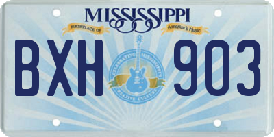 MS license plate BXH903