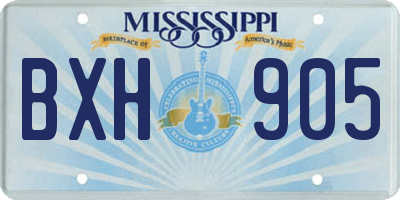 MS license plate BXH905