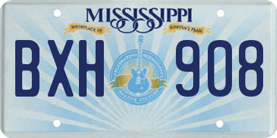 MS license plate BXH908