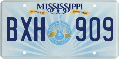 MS license plate BXH909