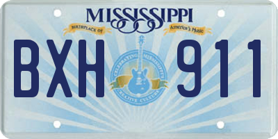 MS license plate BXH911