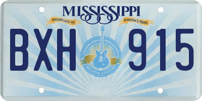 MS license plate BXH915