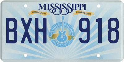 MS license plate BXH918