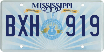 MS license plate BXH919