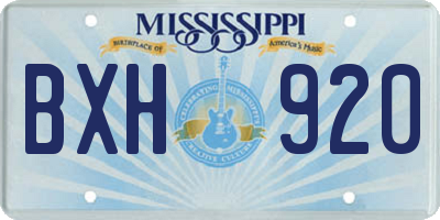 MS license plate BXH920
