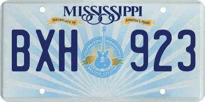 MS license plate BXH923