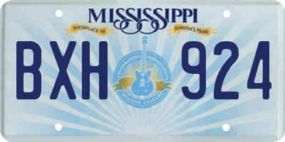 MS license plate BXH924