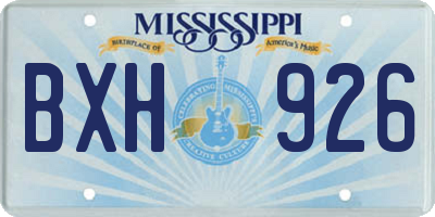 MS license plate BXH926