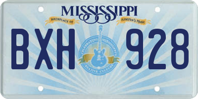 MS license plate BXH928